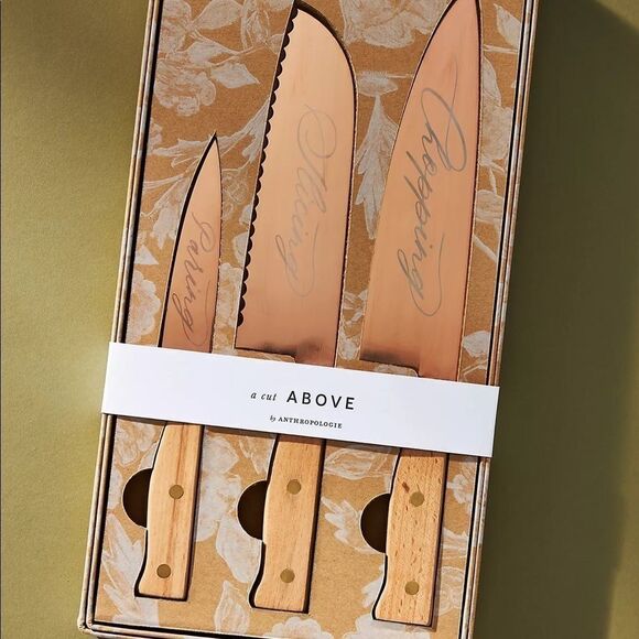 Anthropologie Marais Copper Knives, Set of 3 - Picture 1 of 4